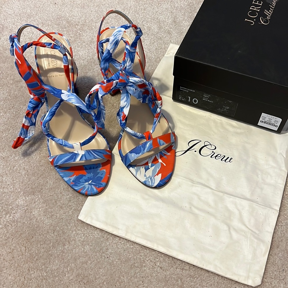J. Crew Ratti lace up sandals heels size 10